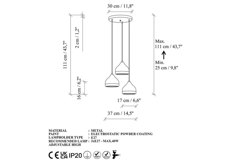 Kattovalaisin Soodni Kolme Ympyrää Musta - Musta - Valaistus - Sisävalaistus & lamput - Erikoisvalaisin - Riisipaperivalaisin