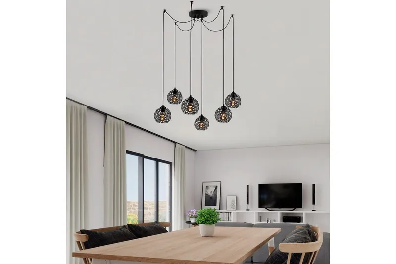 Kattovalaisin Sourab Brilo Musta - Musta - Valaistus - Sisävalaistus & lamput - Erikoisvalaisin - Riisipaperivalaisin