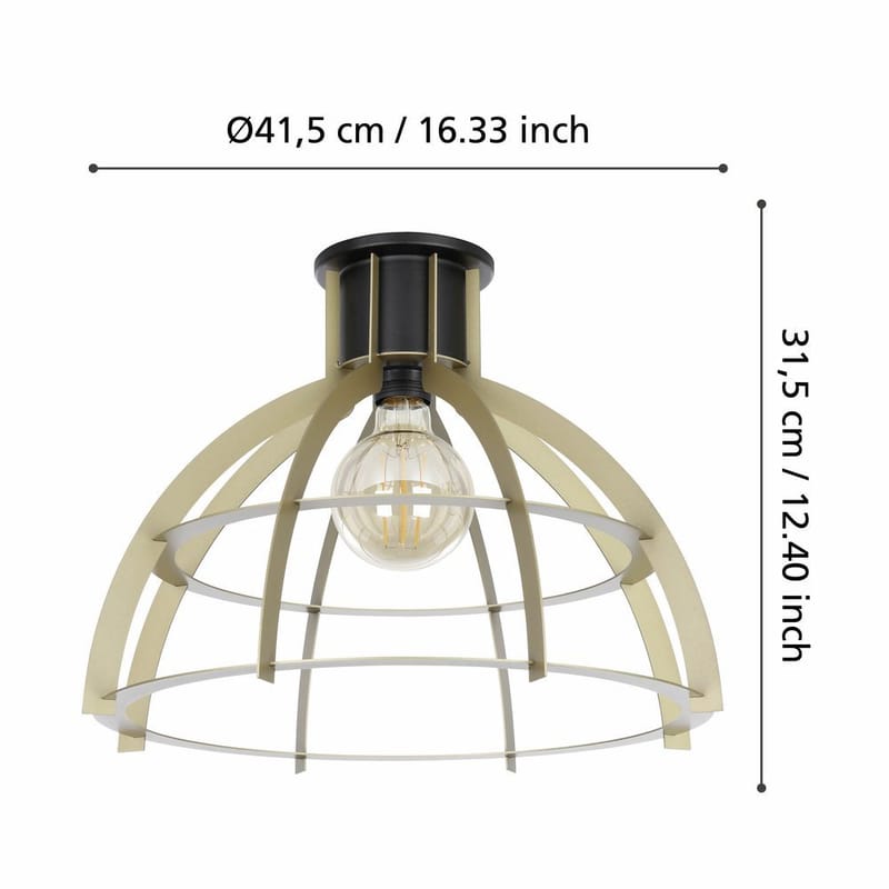 Kattovalaisin Stillington - Musta/Kulta - Valaistus - Sisävalaistus & lamput - Erikoisvalaisin - Tiffanylamppu