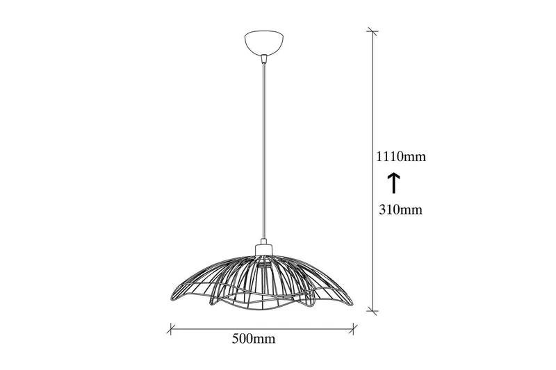 Kattovalaisin Sudaskey Musta - Musta - Valaistus - Sisävalaistus & lamput - Erikoisvalaisin - Riisipaperivalaisin