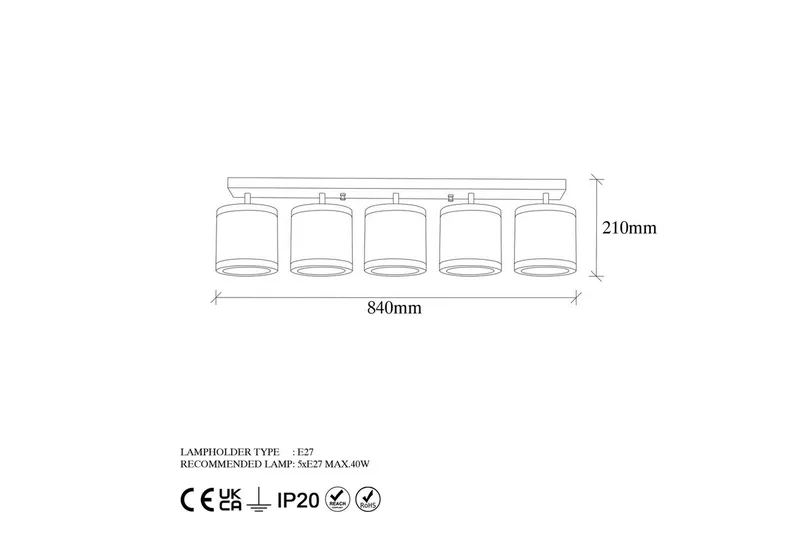 Kattovalaisin Talra Five Vintage - Kulta - Valaistus - Sisävalaistus & lamput - Erikoisvalaisin - Tiffanylamppu