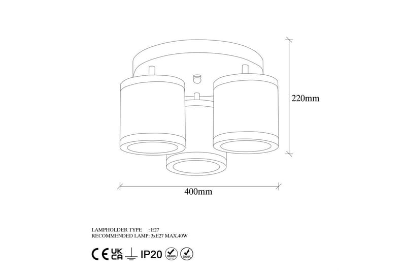 Kattovalaisin Talrayo Musta / Valkoinen - Musta / Valkoinen - Valaistus - Sisävalaistus & lamput - Erikoisvalaisin - Tiffanylamppu