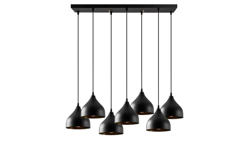 Kattovalaisin Thela Seven Musta - Musta - Valaistus - Sisävalaistus & lamput - Erikoisvalaisin - Riisipaperivalaisin