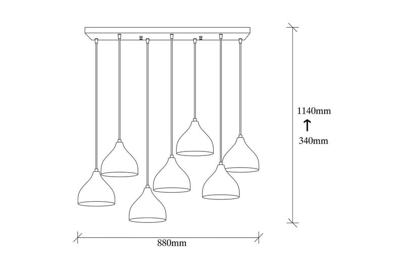 Kattovalaisin Thela Seven Musta - Musta - Valaistus - Sisävalaistus & lamput - Erikoisvalaisin - Riisipaperivalaisin
