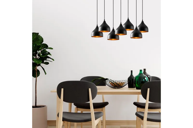 Kattovalaisin Thela Seven Musta - Musta - Valaistus - Sisävalaistus & lamput - Erikoisvalaisin - Riisipaperivalaisin