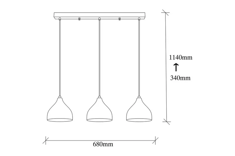 Kattovalaisin Thela Triple Musta - Musta - Valaistus - Sisävalaistus & lamput - Erikoisvalaisin - Riisipaperivalaisin