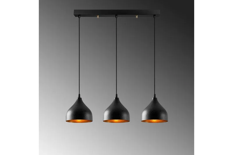 Kattovalaisin Thela Triple Musta - Musta - Valaistus - Sisävalaistus & lamput - Erikoisvalaisin - Riisipaperivalaisin