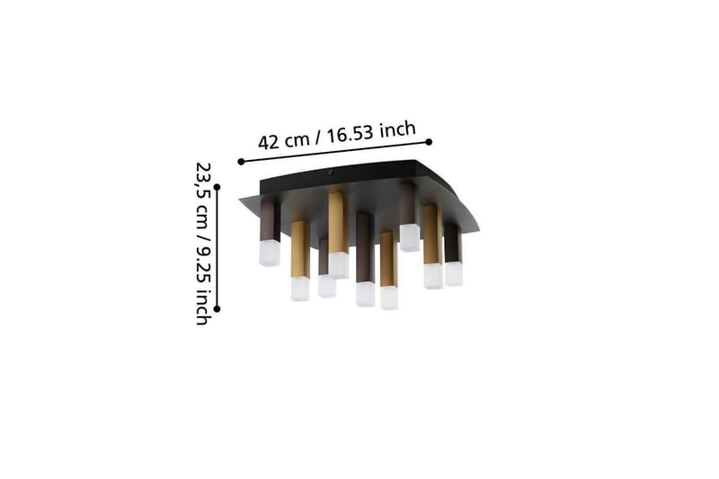 Kattovalaistus Eglo Estanterios Harmaa/Ruskea 9 Lampulla - Valaistus - Sisävalaistus & lamput - Erikoisvalaisin - Tiffanylamppu