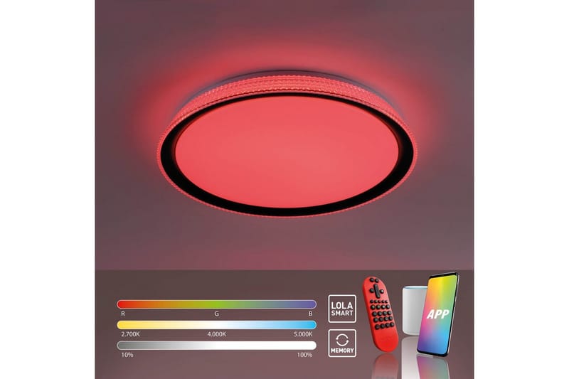 Kattovalo Lolasmart Kari - 51x9x51 cm - Valaistus - Sisävalaistus & lamput - Erikoisvalaisin - Tiffanylamppu