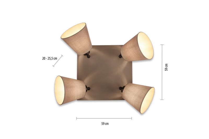 Kattovalo Riala - 59x25,5x59 cm - Valaistus - Sisävalaistus & lamput - Erikoisvalaisin - Tiffanylamppu