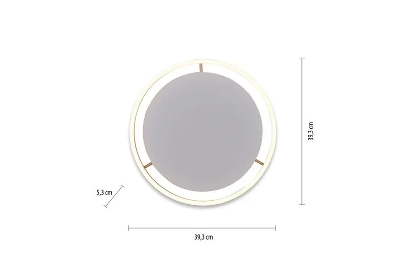 Kattovalo Ritus - 39,3x5,3x39,3 cm, Messinki matta - Valaistus - Sisävalaistus & lamput - Erikoisvalaisin - Tiffanylamppu