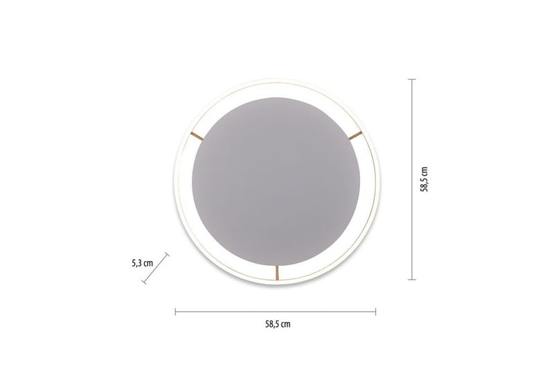 Kattovalo Ritus - 58,5x5,3x58,5 cm, Messinki matta - Valaistus - Sisävalaistus & lamput - Erikoisvalaisin - Tiffanylamppu
