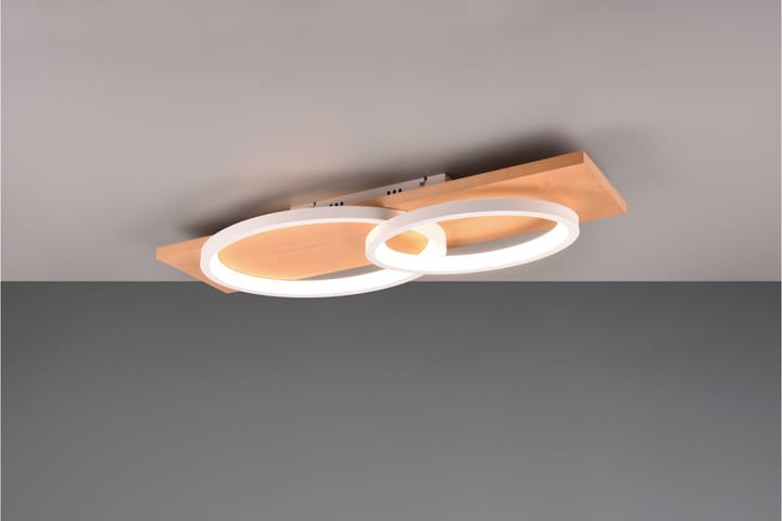 LED-Kattovalaisin Barca 2-os Mattavalkoinen/Puu - TRIO - Tiffanylamppu - Olohuoneen valaisin - Plafondit - Kattovalaisin