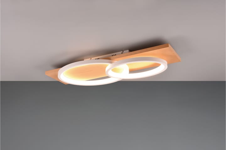 LED-Kattovalaisin Barca 2-os Mattavalkoinen/Puu - TRIO - Tiffanylamppu - Olohuoneen valaisin - Plafondit - Kattovalaisin