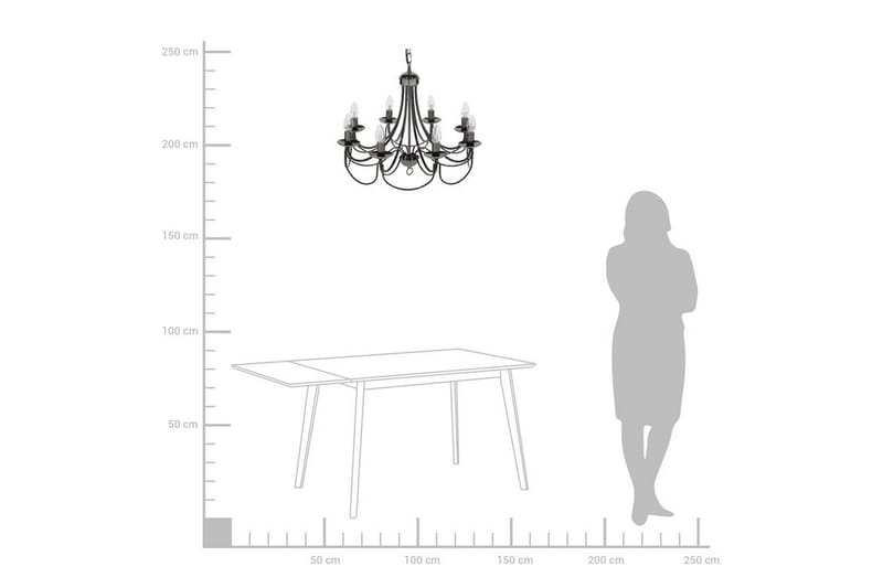 Kattokruunu Teesta 59 cm - Musta - Olohuoneen valaisin - Riisipaperivalaisin - Lightbox - Kaarivalaisin - Tiffanylamppu - Kristallikruunut & kattokruunut - Kattovalaisin
 - Verkkovalaisin - PH lamppu