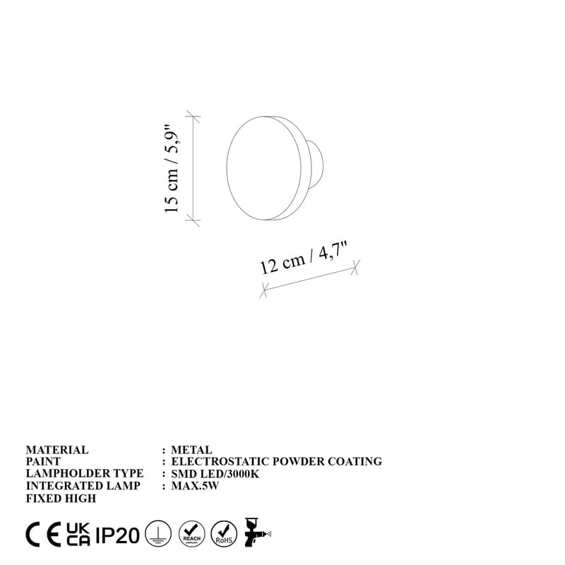 Loomba seinävalaisin 15 cm pyöreä - Valaistus - Sisävalaistus & lamput - Erikoisvalaisin - Riisipaperivalaisin