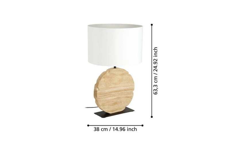 Pöytälamppu Eglo Contessore Pyöreä Valkoinen/puu - Valaistus - Sisävalaistus & lamput - Erikoisvalaisin - Riisipaperivalaisin