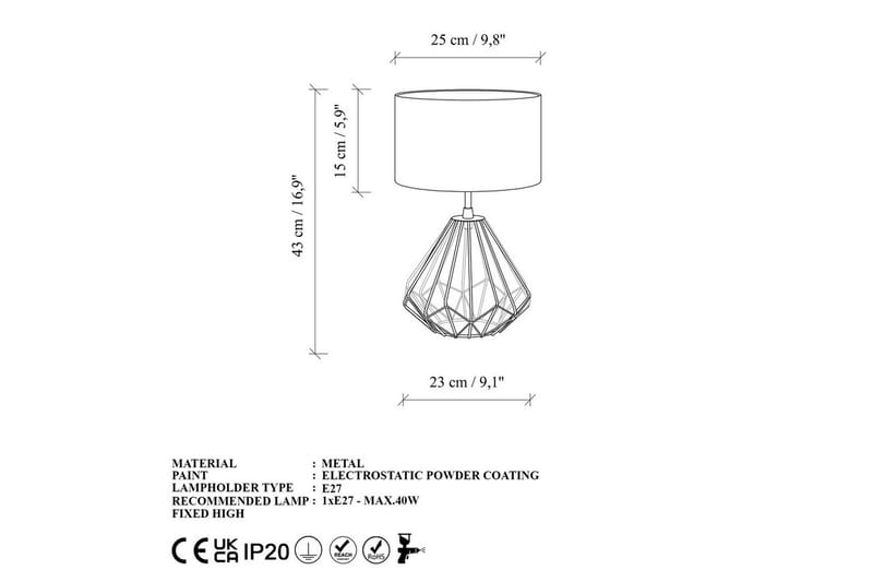 Pöytävalaisin Almasi Damson / Musta - Damson / Musta - Valaistus - Sisävalaistus & lamput - Erikoisvalaisin - Riisipaperivalaisin