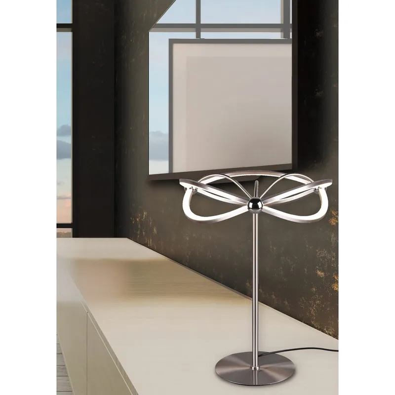 Pöytävalaisin Charivari - Harjattu teräs - Valaistus - Sisävalaistus & lamput - Erikoisvalaisin - Riisipaperivalaisin