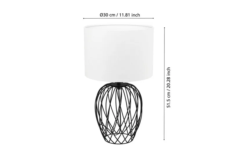 Pöytävalaisin Eglo Nimlet Musta Valkoinen - Musta/Valkoinen - Valaistus - Sisävalaistus & lamput - Erikoisvalaisin - Riisipaperivalaisin