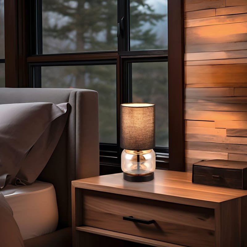 Pöytävalaisin Elio - Mattamusta/meripihka - Valaistus - Sisävalaistus & lamput - Erikoisvalaisin - Riisipaperivalaisin