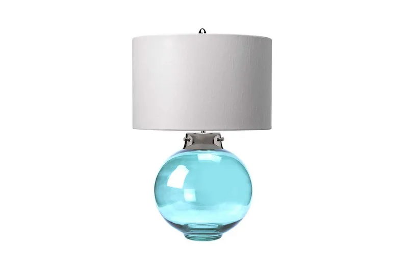 Pöytävalaisin Elstead Lighting Kara Kiillotettu nikkeli - Sininen lasi, Kiillotettu nikkeli - Sininen lasi
