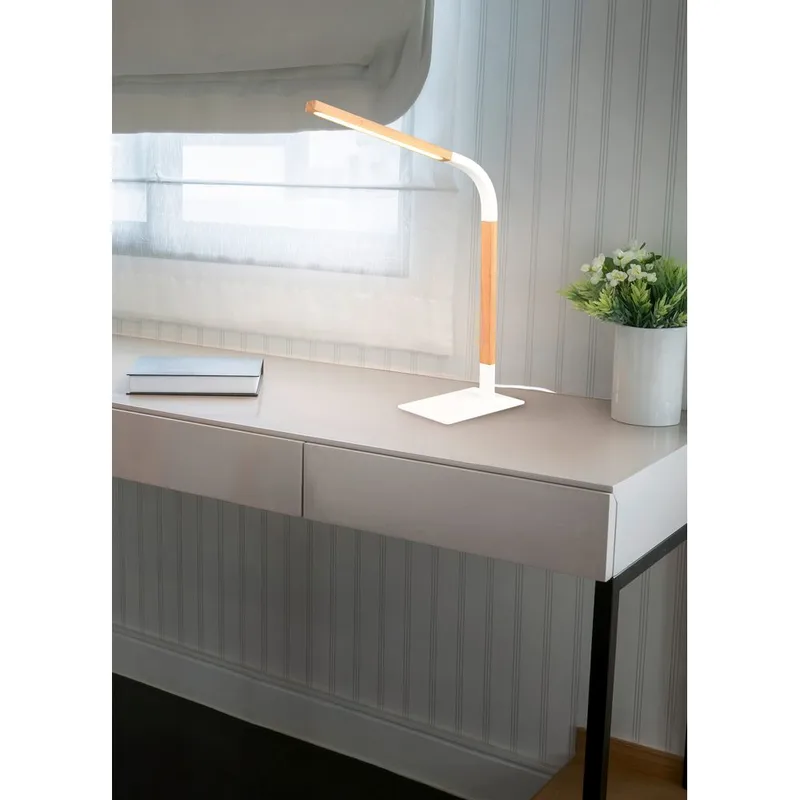 Pöytävalaisin Norris - Mattavalkoinen/puu - Valaistus - Sisävalaistus & lamput - Erikoisvalaisin - Riisipaperivalaisin