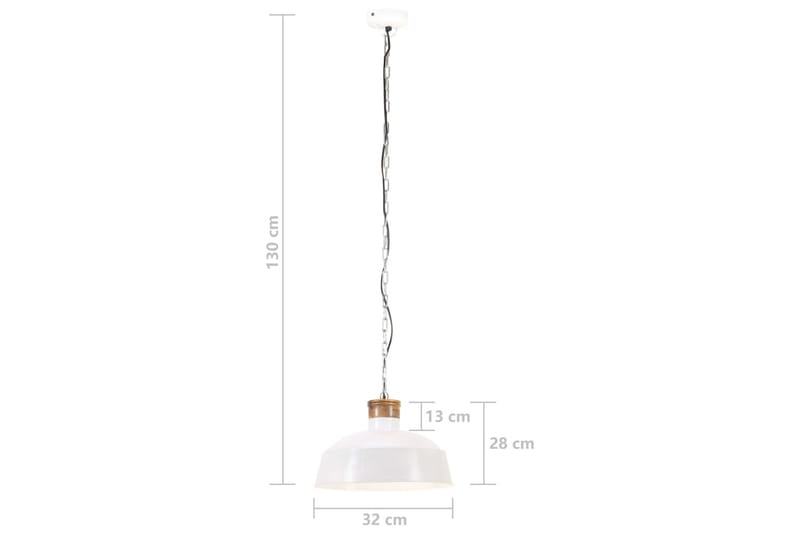 Riippuvalaisin Teollisuustyylinen 32 cm E27 - Valkoinen - Valaistus - Sisävalaistus & lamput - Keittiövalaisin - Kattovalaisin keittiö