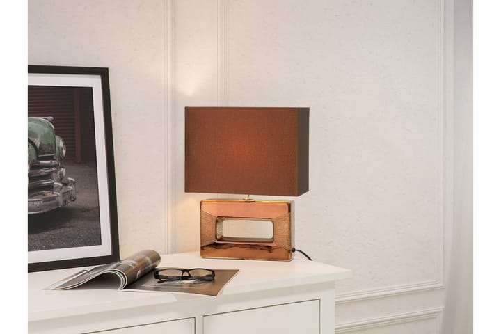 Pöytävalaisin Onyx 16 cm - Ruskea - Olohuoneen valaisin - Riisipaperivalaisin - Kaarivalaisin - Yöpöydän valaisin - Ikkunavalaisin jalalla - Tiffanylamppu - PH lamppu - Pöytävalaisin - Verkkovalaisin