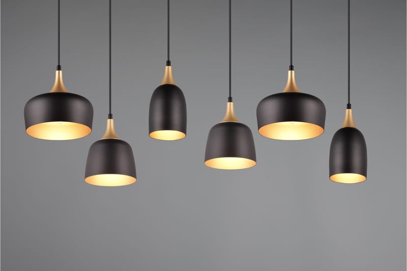 Riippuvalaisin Chiraz 6-os E27 Mattamusta/Mattamessinki - TRIO - Valaistus - Sisävalaistus & lamput - Erikoisvalaisin - Riisipaperivalaisin