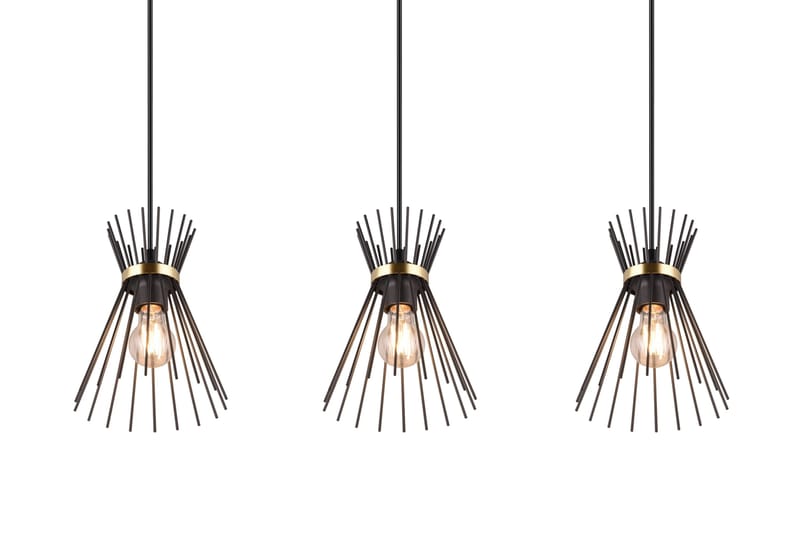 Riippuvalaisin Rod 3-os Musta/Kulta - TRIO - Valaistus - Sisävalaistus & lamput - Erikoisvalaisin - Riisipaperivalaisin