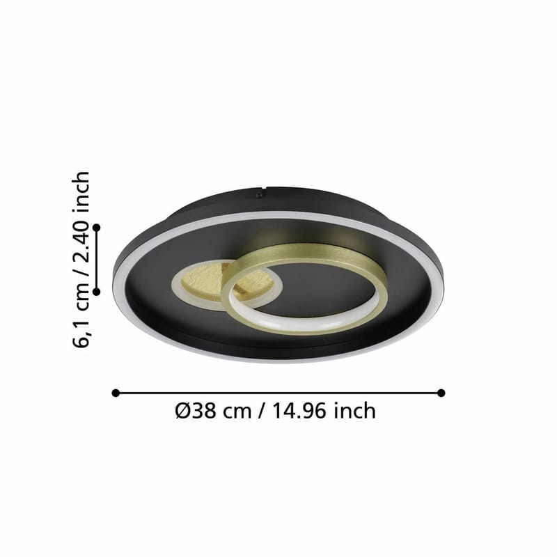 Seinä-/kattovalaisin Tiriolo - Musta/Kulta - Valaistus - Sisävalaistus & lamput - Erikoisvalaisin - Tiffanylamppu
