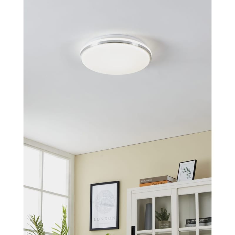 Seinä-/kattovalaisin Pinetto - Valkoinen, Kromi - Valaistus - Sisävalaistus & lamput - Erikoisvalaisin - Riisipaperivalaisin