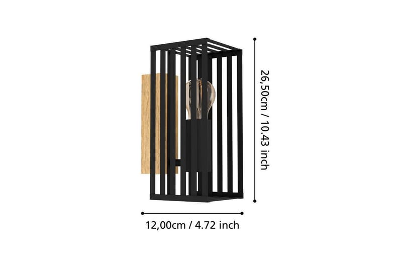 Seinävalaisin Eglo Cidraz Musta/Puu - Valaistus - Sisävalaistus & lamput - Erikoisvalaisin - Riisipaperivalaisin