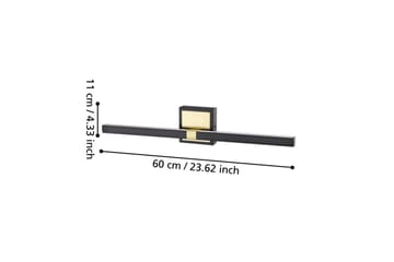 Seinävalaisin Eglo Peguera 600 mm - Musta - Valaistus - Kalustevalaisin & integroidut valaisimet - Peilivalaistus