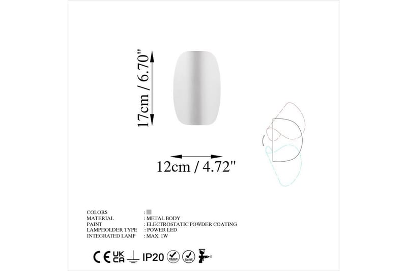 Seinävalaisin Koeia Chrome - Valkoinen - Valaistus - Sisävalaistus & lamput - Erikoisvalaisin - Riisipaperivalaisin