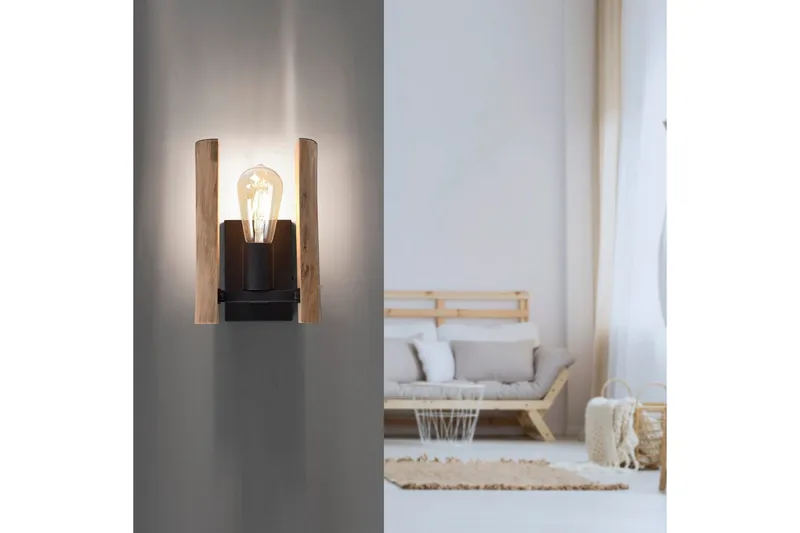 Seinävalaisin Log - 15x25x17 cm - Valaistus - Sisävalaistus & lamput - Erikoisvalaisin - Riisipaperivalaisin