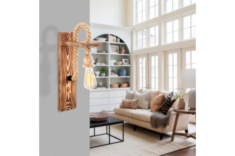 Seinävalaisin Nirae puinen - Luonnollinen - Valaistus - Sisävalaistus & lamput - Erikoisvalaisin - Riisipaperivalaisin