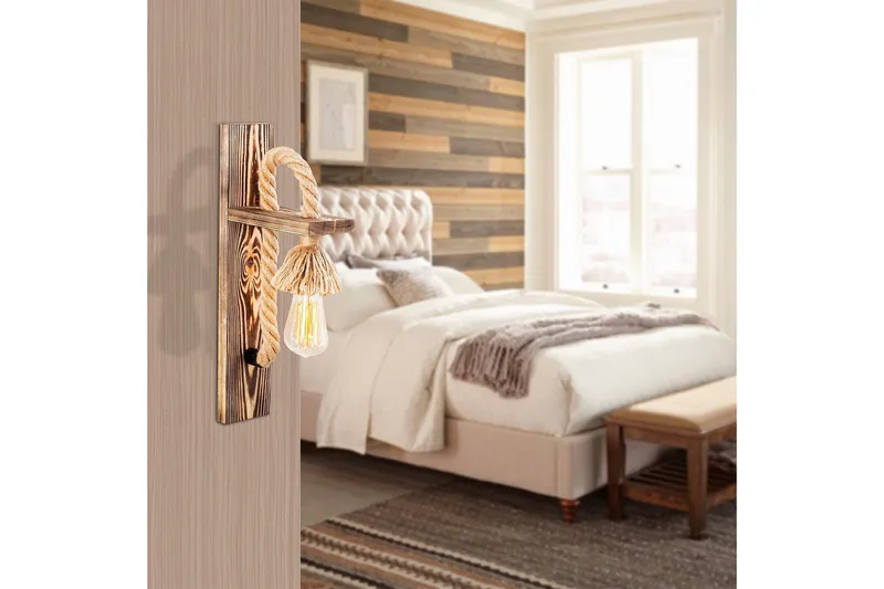 Seinävalaisin Nirao puinen - Ruskea - Valaistus - Sisävalaistus & lamput - Erikoisvalaisin - Riisipaperivalaisin