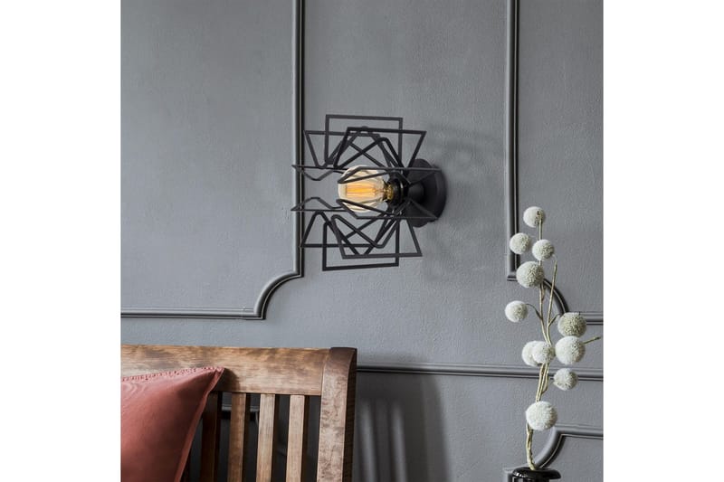 Seinävalaisin Quira Musta - Musta - Valaistus - Sisävalaistus & lamput - Erikoisvalaisin - Riisipaperivalaisin