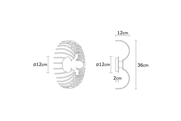 Seinävalaisin Subbersta Musta Halkaisija: 12 cm - Halkaisija: 12 cm - Valaistus - Sisävalaistus & lamput - Seinävalaisimet - Seinävalaisin