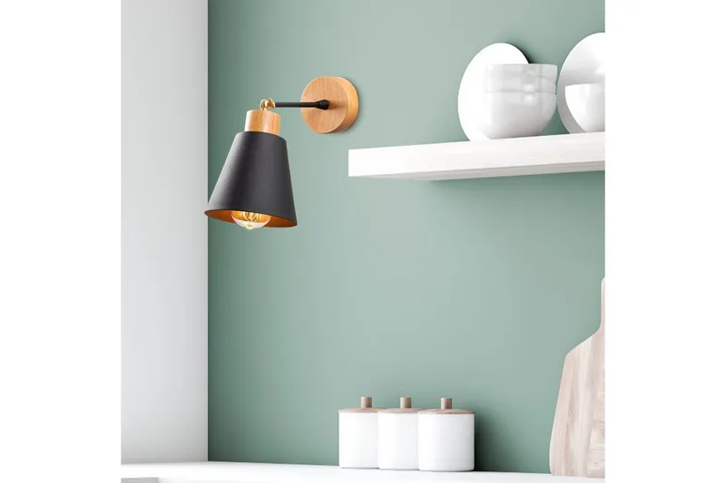 Seinävalaisin Sudalwani Musta / Tammi - Musta / Tammi - Valaistus - Sisävalaistus & lamput - Erikoisvalaisin - Riisipaperivalaisin