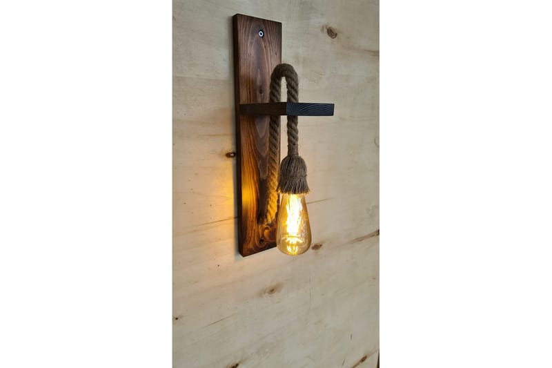 Seinävalaisin Teyra Pähkinäpuu - Punertavanvärinen puu - Valaistus - Sisävalaistus & lamput - Erikoisvalaisin - Riisipaperivalaisin