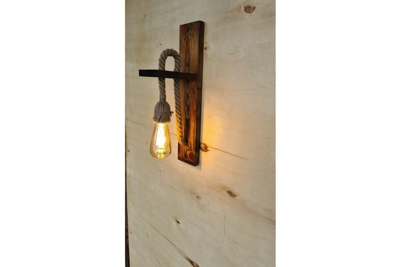 Seinävalaisin Teyra Pähkinäpuu - Punertavanvärinen puu - Valaistus - Sisävalaistus & lamput - Erikoisvalaisin - Riisipaperivalaisin