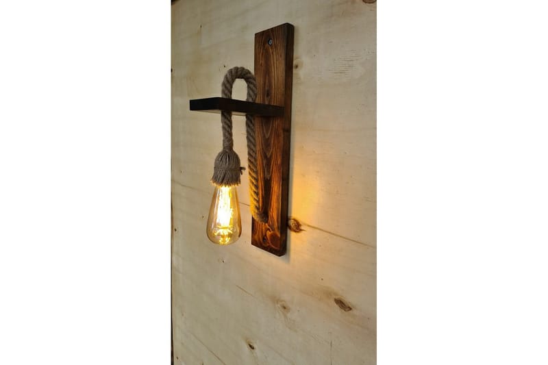 Seinävalaisin Teyra Pähkinäpuu - Punertavanvärinen puu - Valaistus - Sisävalaistus & lamput - Erikoisvalaisin - Riisipaperivalaisin