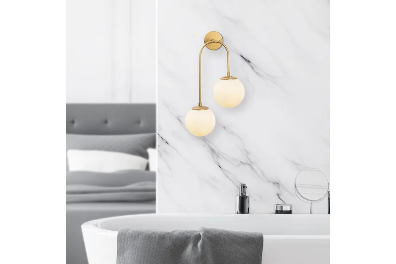 Seinävalaisin Thalara Kaksi Kiiltävää Kultaa - Kulta - Valaistus - Sisävalaistus & lamput - Erikoisvalaisin - Riisipaperivalaisin