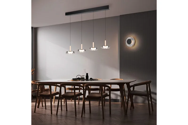 Seinävalaisin TRIO Celeste Mattamusta/kromattu/puu - Mattamusta/kromattu/puu - Valaistus - Sisävalaistus & lamput - Erikoisvalaisin - Riisipaperivalaisin