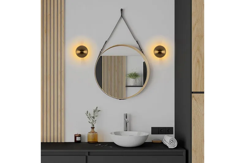 Seinävalaisin Polmar Kulta Halkaisija: 16 cm - Halkaisija: 16 cm - Valaistus - Sisävalaistus & lamput - Erikoisvalaisin - Riisipaperivalaisin