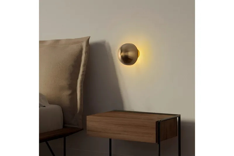 Seinävalaisin Polmar Kulta Halkaisija: 16 cm - Halkaisija: 16 cm - Valaistus - Sisävalaistus & lamput - Erikoisvalaisin - Riisipaperivalaisin