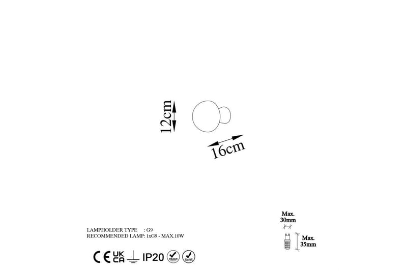 Seinävalaisin Polmar Kulta Halkaisija: 12 cm - Halkaisija: 12 cm - Valaistus - Sisävalaistus & lamput - Erikoisvalaisin - Riisipaperivalaisin